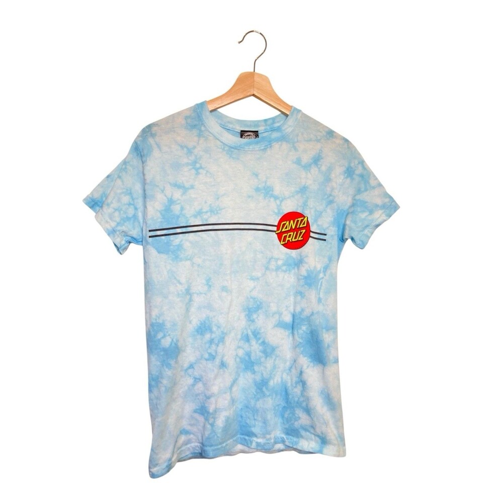 Santa Cruz Skateboarding Classic Dot  Regular Tee S Caroline Blue Crystal Wash